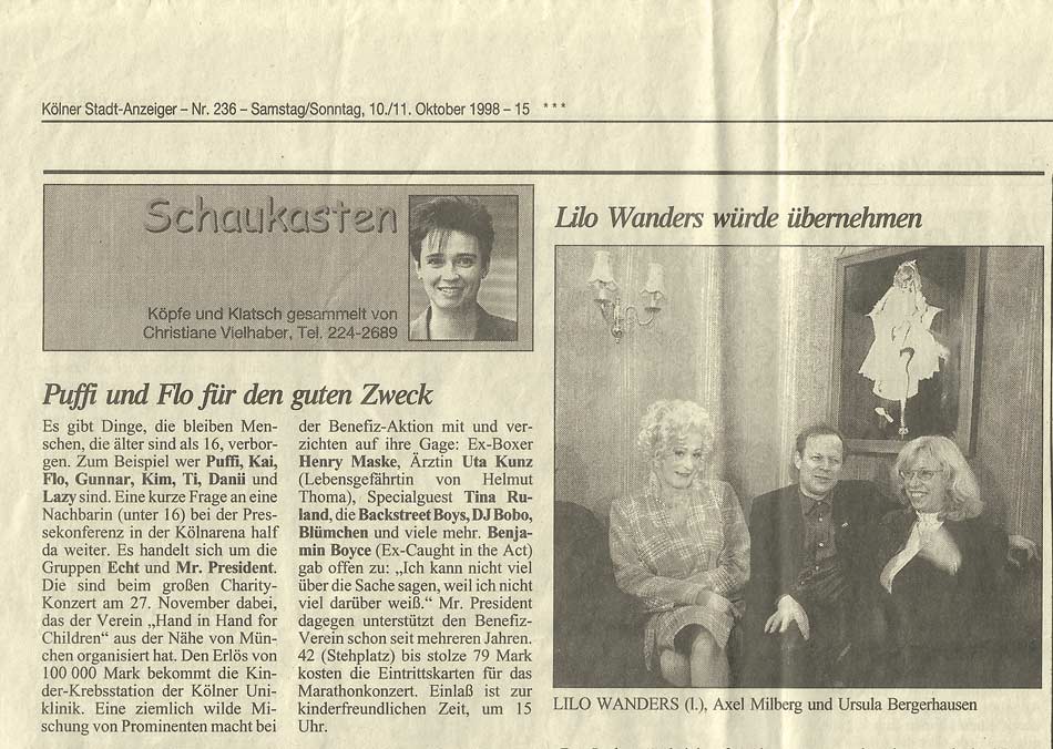 Zeitungsartikel von 1998